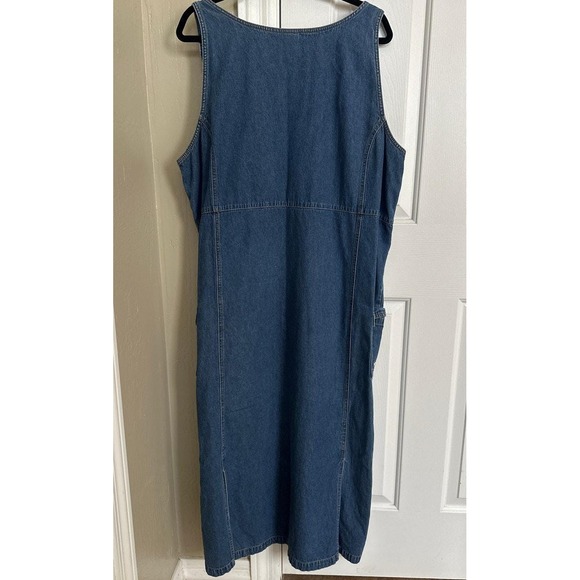 Vintage Disney Catalog Winnie the Pooh Embroidered Denim Jumper Dress - Women 2X - Picture 6 of 7